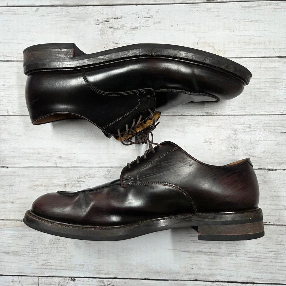 Suitsupply Derby Shoes Mens 13 Dark Brown‎ Apron Toe Leather Made in Italy FW100